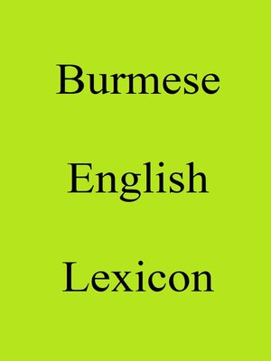 cover image of Burmese English  Lexicon